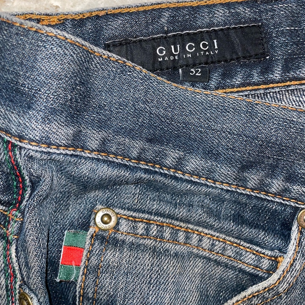 Gucci Dark Blue Denim Pants